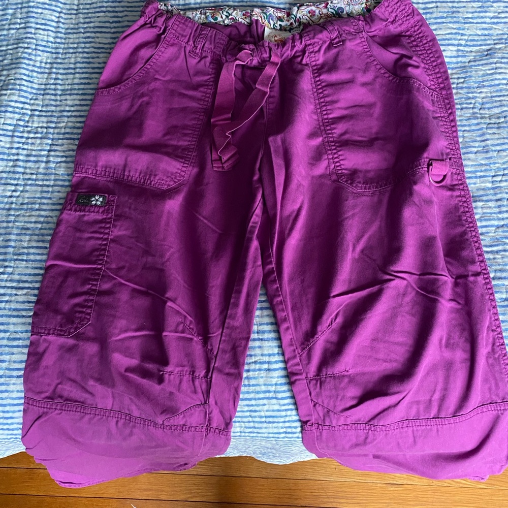 Purple koi cargo pants